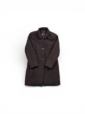 DKR & CO Signature Long Jacket Brown Quilted Long Sleeve Women's Medium